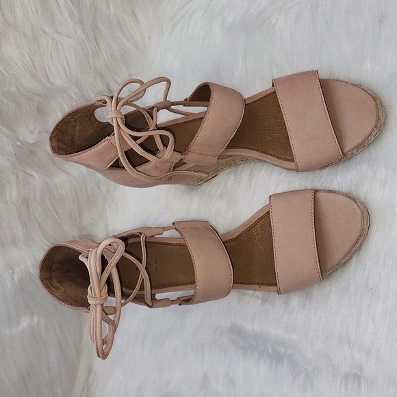 FRYE Roberta Ghillie Sandals Wedge Heels - Picture 2 of 6